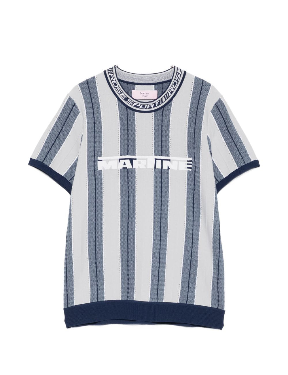 T-shirt con grafica a righe in blu e grigio Martine rose - uomo 