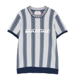 T-shirt con grafica a righe in blu e grigio Martine rose - uomo 