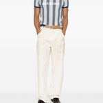 T-shirt con grafica a righe in blu e grigio Martine rose - uomo 