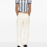 T-shirt con grafica a righe in blu e grigio Martine rose - uomo 