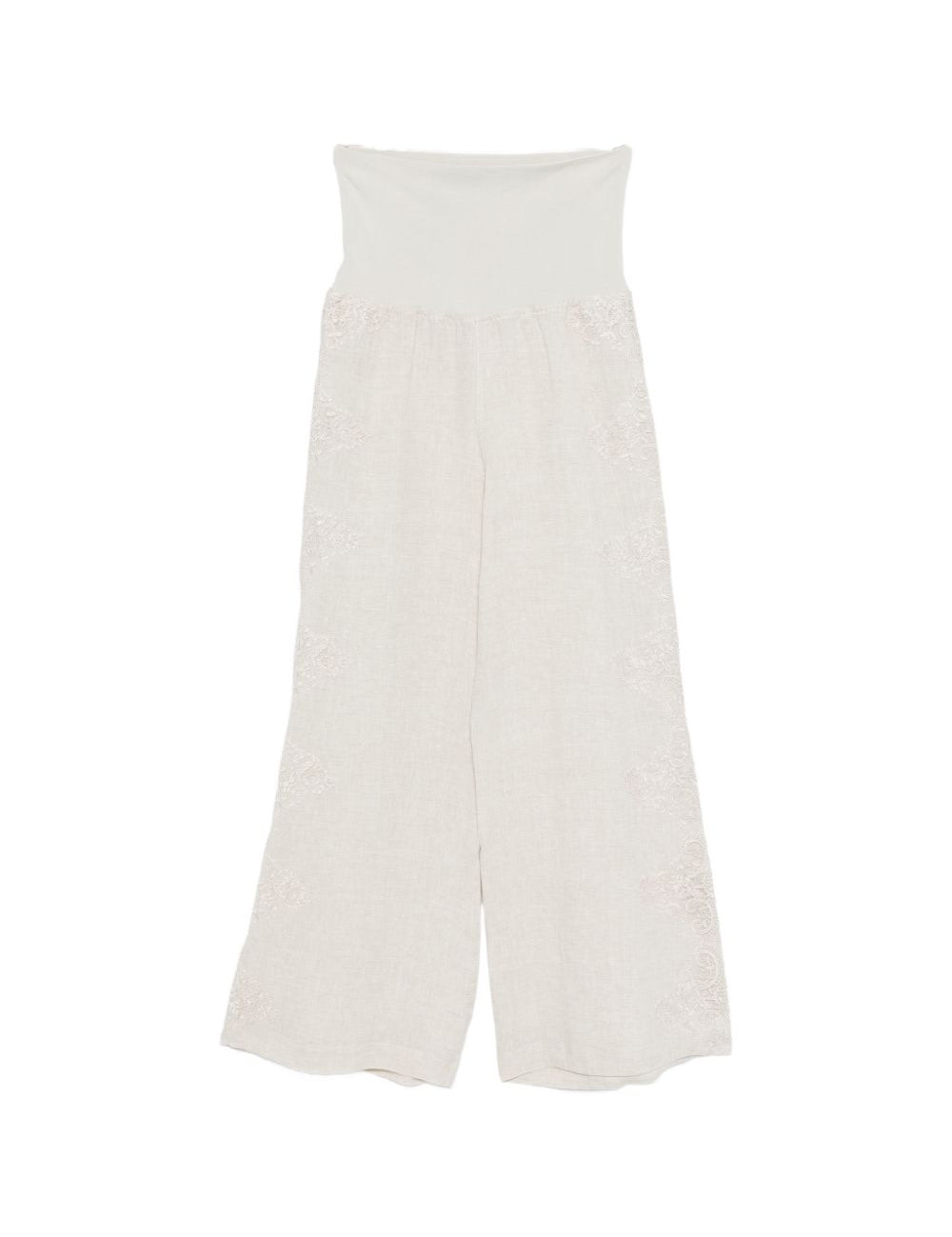 Pantaloni a vita alta con pizzo in AVORIO Maurizio - donna 