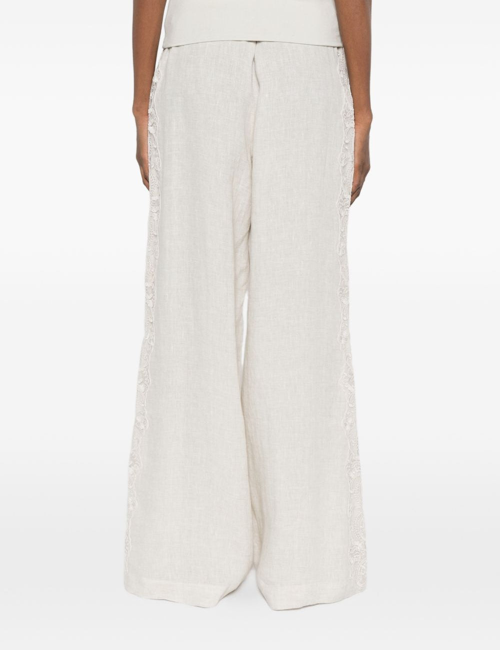 Pantaloni a vita alta con pizzo in AVORIO Maurizio - donna 