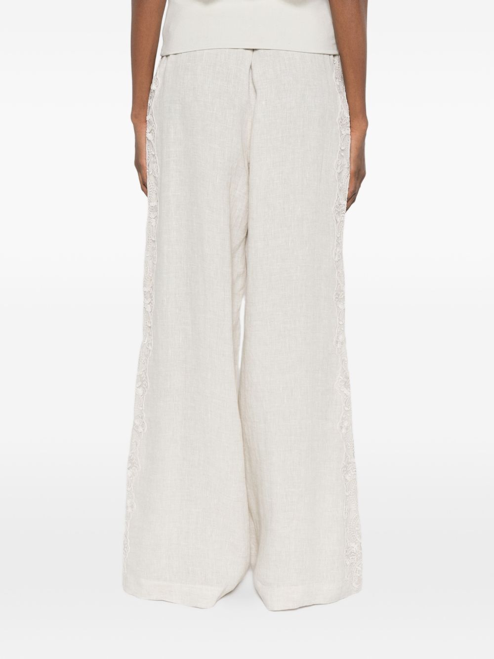Pantaloni a vita alta con pizzo in AVORIO Maurizio - donna 