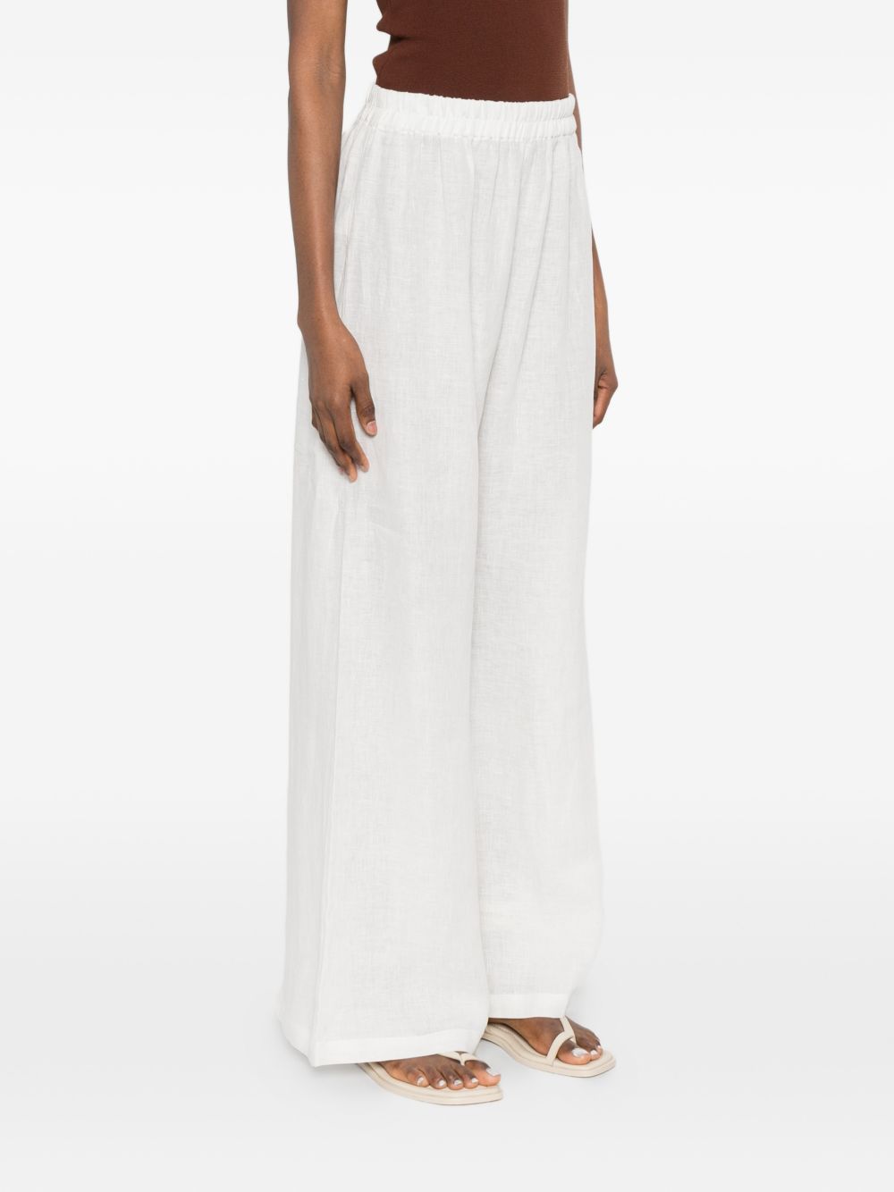 Pantaloni a gamba ampia in bianco Maurizio - donna 