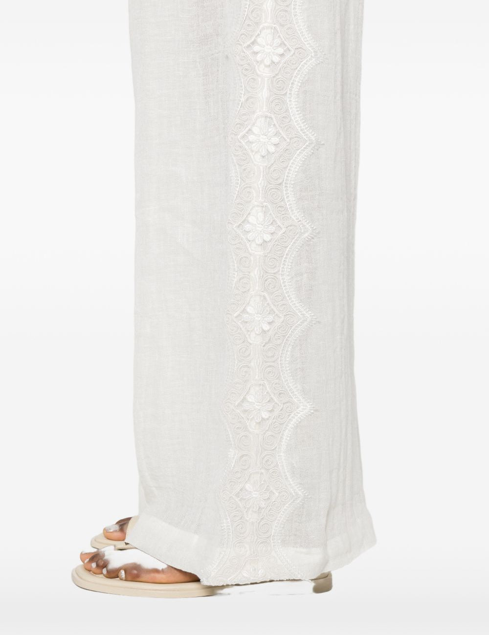 Pantaloni con pizzo in bianco Maurizio - donna 