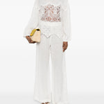 Pantaloni con pizzo in bianco Maurizio - donna 