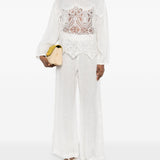 Pantaloni con pizzo in bianco Maurizio - donna 