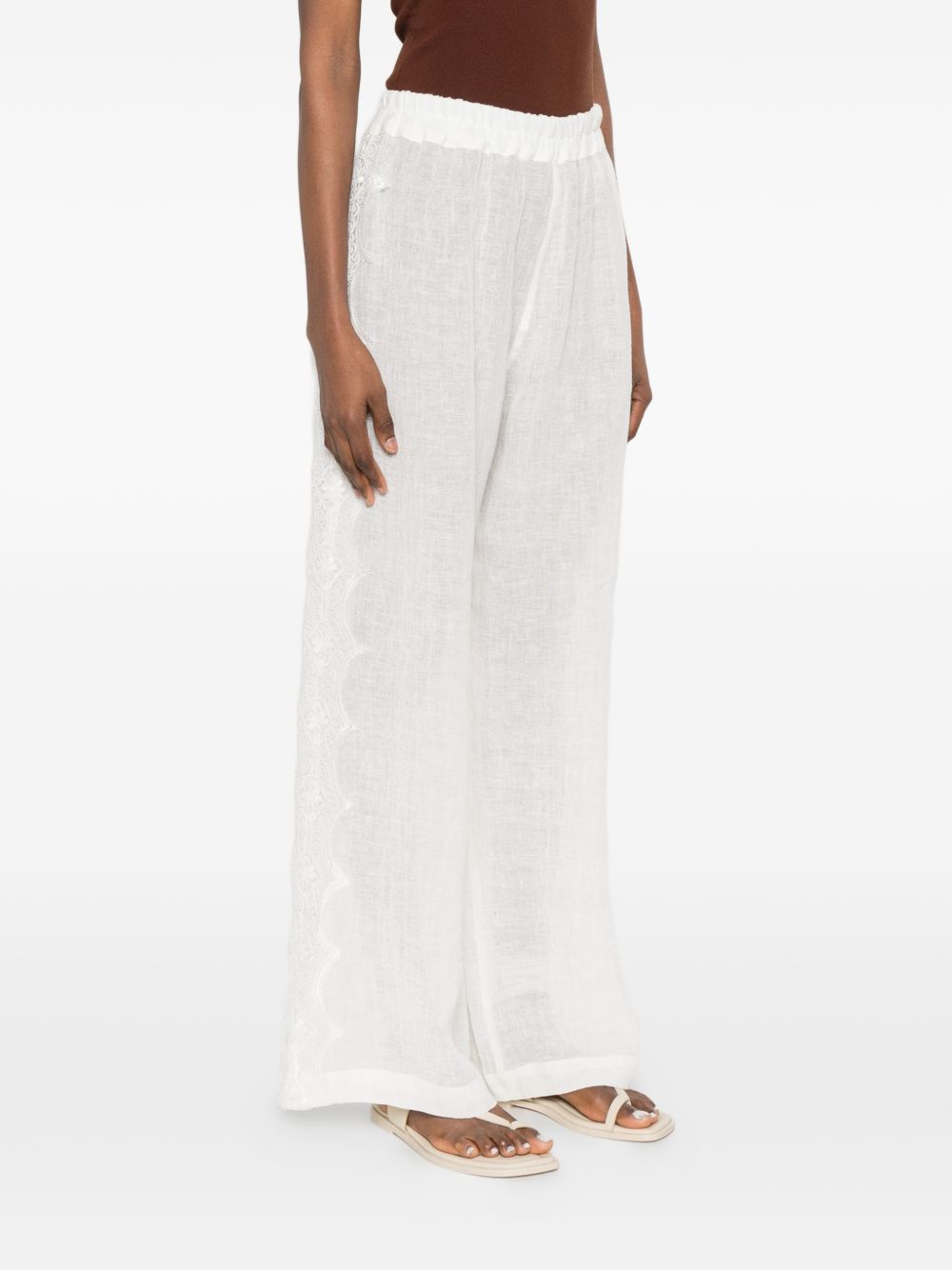 Pantaloni con pizzo in bianco Maurizio - donna 