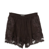 Shorts con bordo in pizzo in marrone Maurizio - donna 