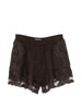 Women's Maurizio brown lace trim shorts
