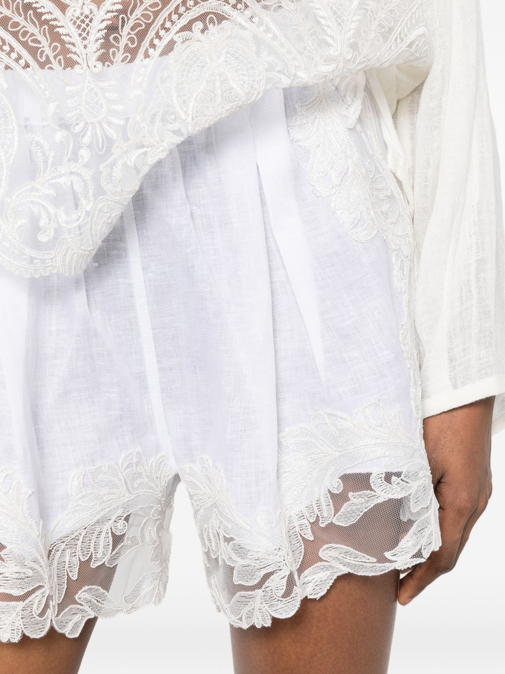 Shorts con bordo in pizzo in bianco Maurizio - donna 