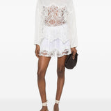 Shorts con bordo in pizzo in bianco Maurizio - donna 