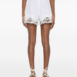 Shorts con bordo in pizzo in bianco Maurizio - donna 