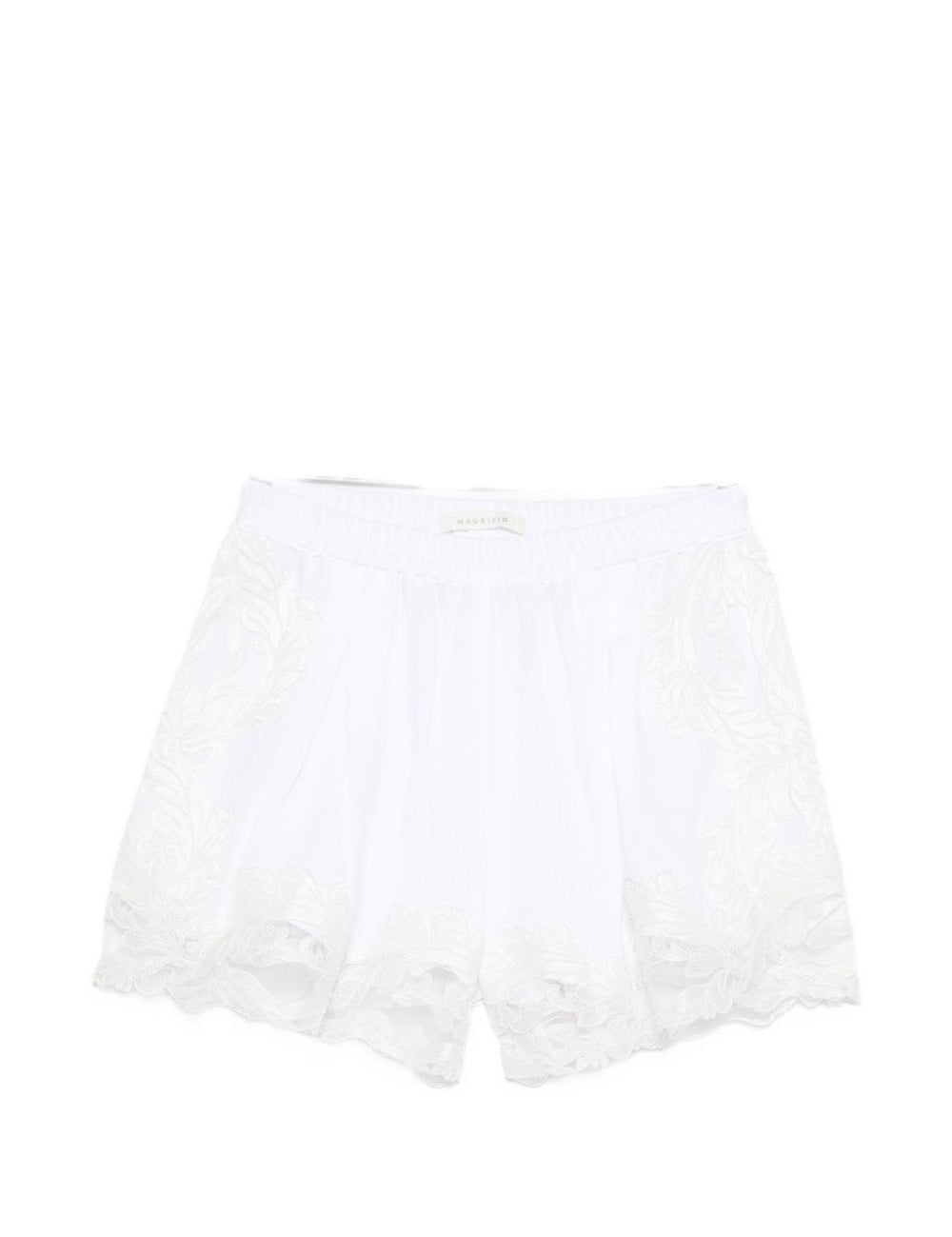 Shorts con bordo in pizzo in bianco Maurizio - donna 
