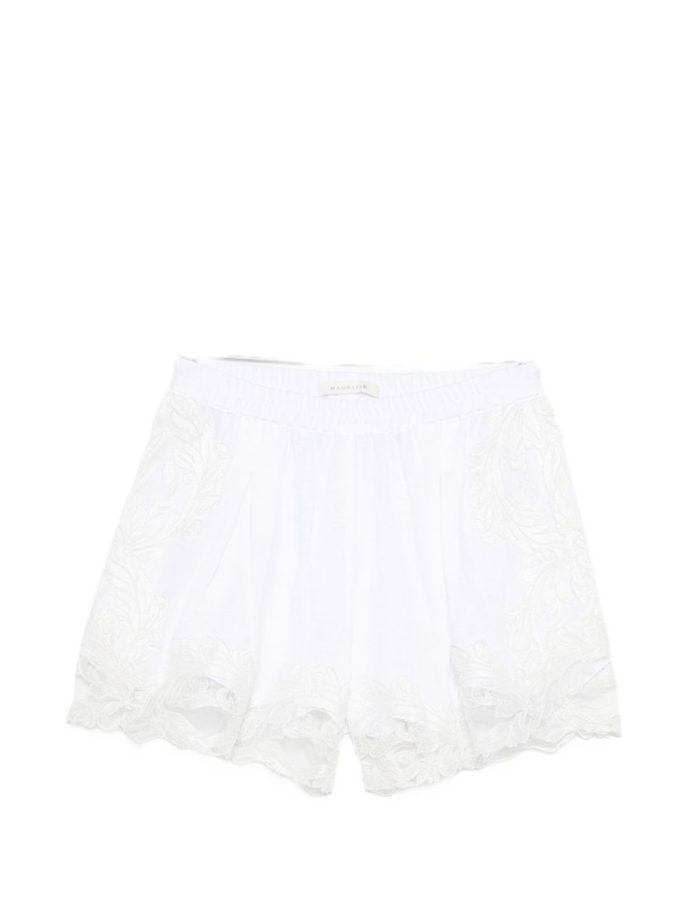 Shorts con bordo in pizzo in bianco Maurizio - donna 