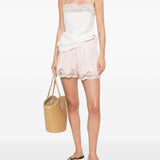 Pantaloncini con bordo in pizzo in rosa Maurizio - donna 