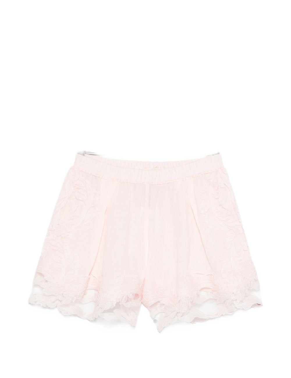 Pantaloncini con bordo in pizzo in rosa Maurizio - donna 