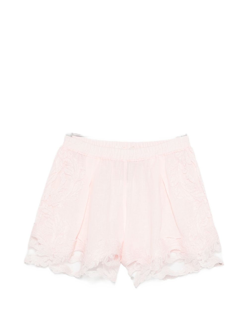 Pantaloncini con bordo in pizzo in rosa Maurizio - donna 