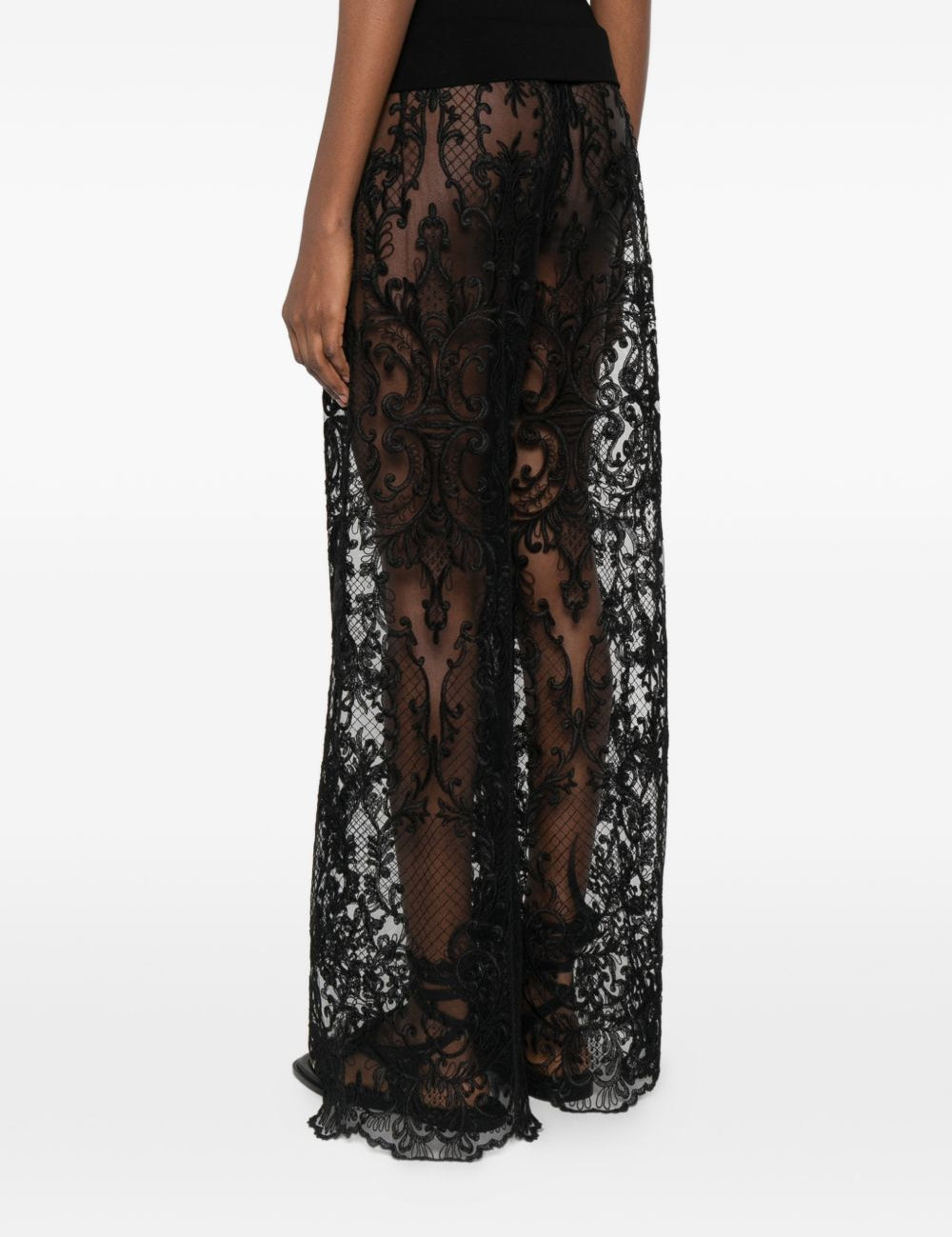 Pantaloni con pizzo in nero Maurizio - donna 