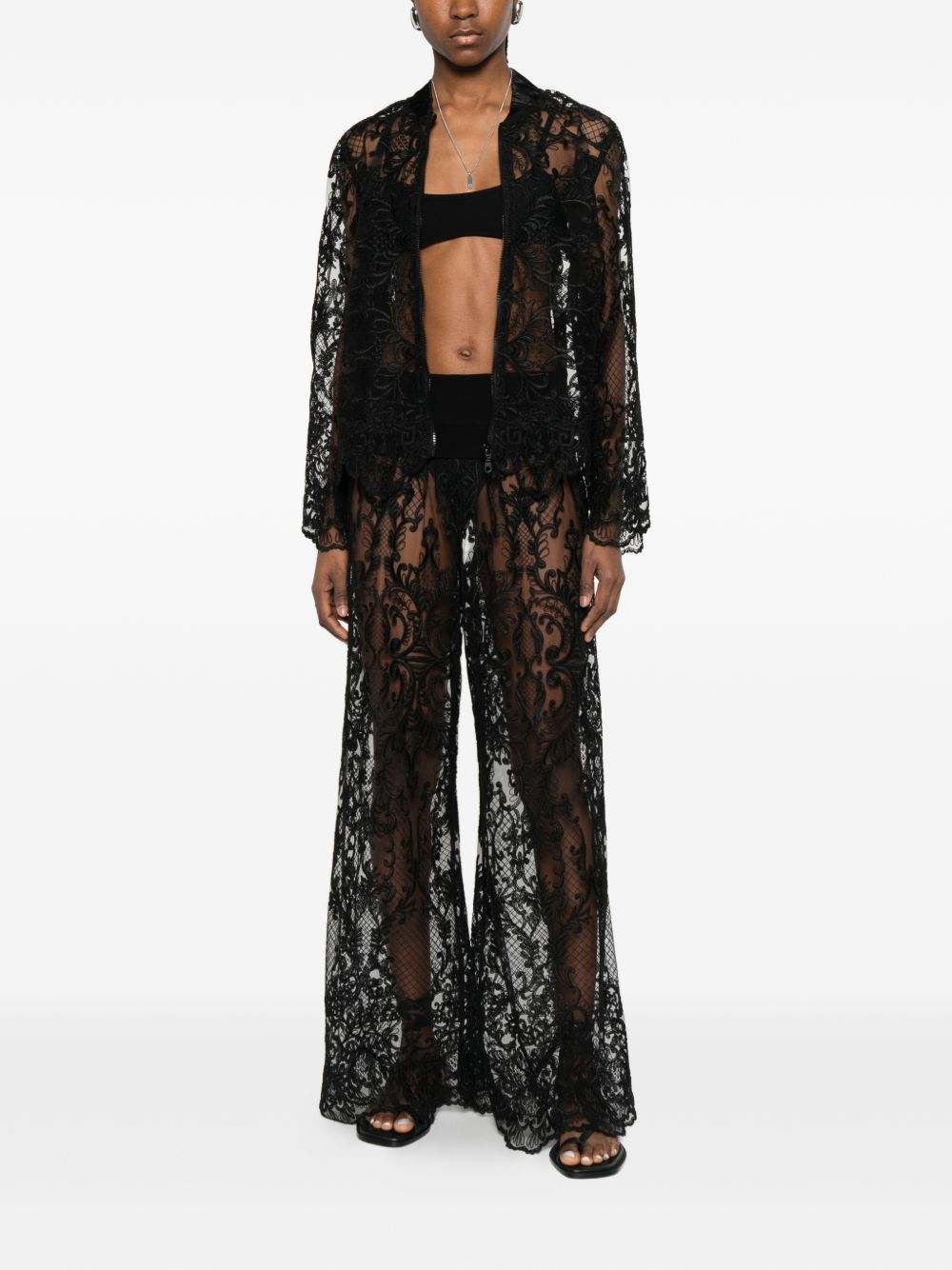 Pantaloni con pizzo in nero Maurizio - donna 