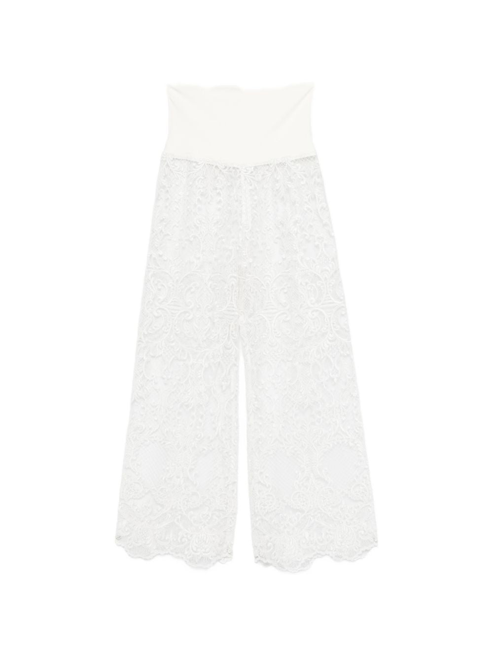 Pantaloni a gamba larga in pizzo in bianco Maurizio - donna 