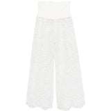 Pantaloni a gamba larga in pizzo in bianco Maurizio - donna 