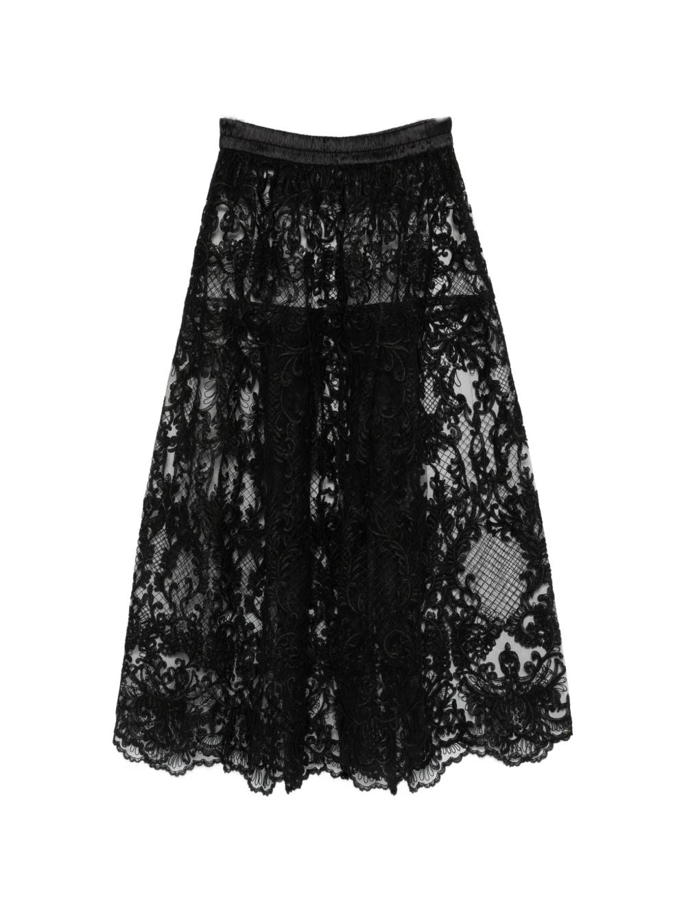Gonna midi in pizzo in nero Maurizio - donna 