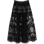 Gonna midi in pizzo in nero Maurizio - donna 