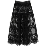 Gonna midi in pizzo in nero Maurizio - donna 