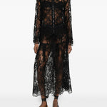 Gonna midi in pizzo in nero Maurizio - donna 