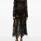 Gonna midi in pizzo in nero Maurizio - donna 