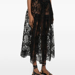 Gonna midi in pizzo in nero Maurizio - donna 