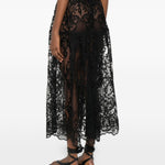 Gonna midi in pizzo in nero Maurizio - donna 