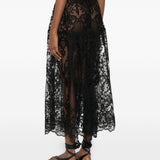 Gonna midi in pizzo in nero Maurizio - donna 