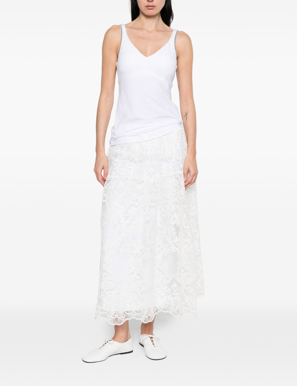Gonna in pizzo in bianco Maurizio - donna 