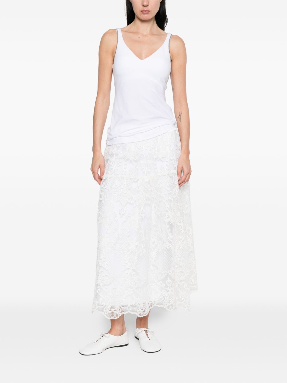 Gonna in pizzo in bianco Maurizio - donna 
