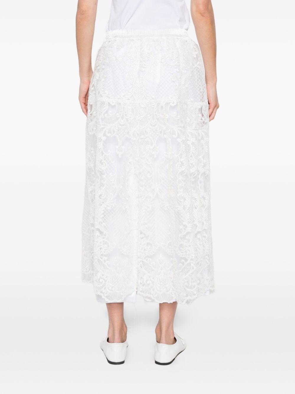 Gonna in pizzo in bianco Maurizio - donna 