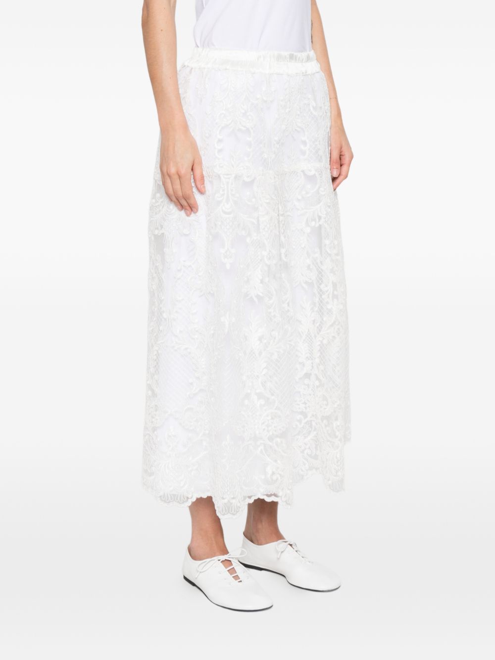 Gonna in pizzo in bianco Maurizio - donna 