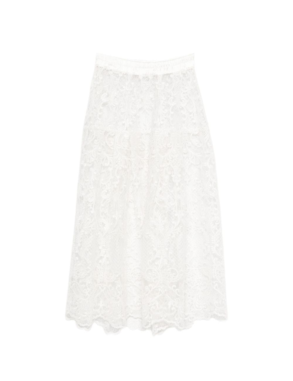 Gonna in pizzo in bianco Maurizio - donna 