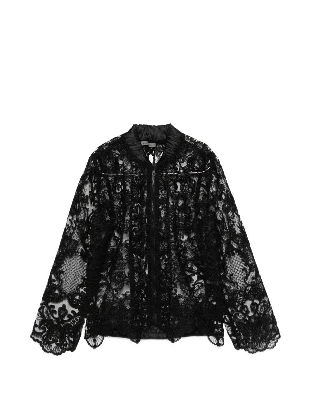 Giacca in pizzo con zip in nero Maurizio - donna 