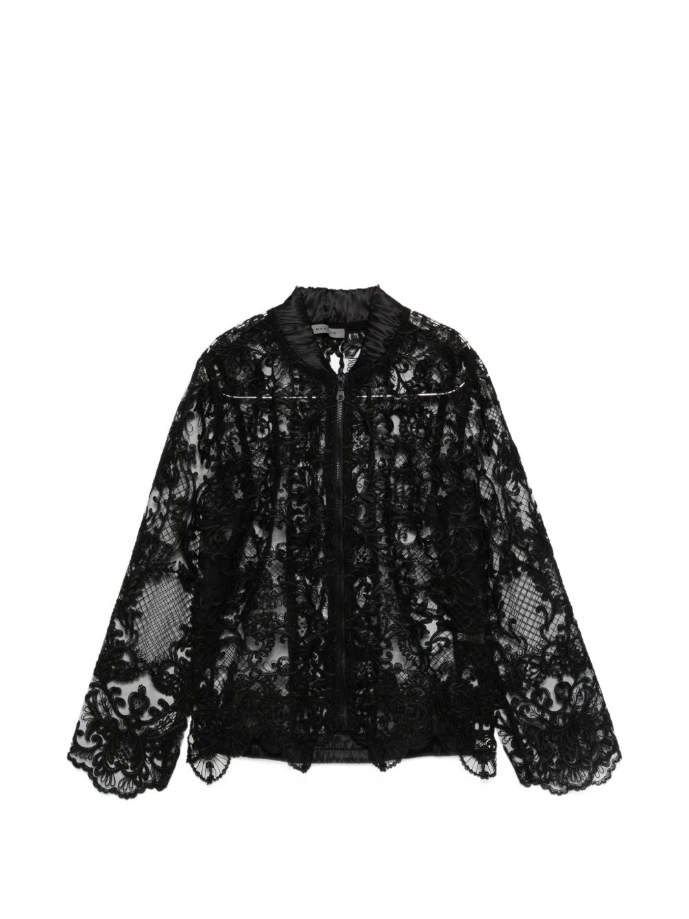 Giacca in pizzo con zip in nero Maurizio - donna 