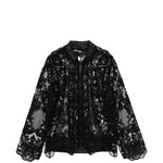 Giacca in pizzo con zip in nero Maurizio - donna 