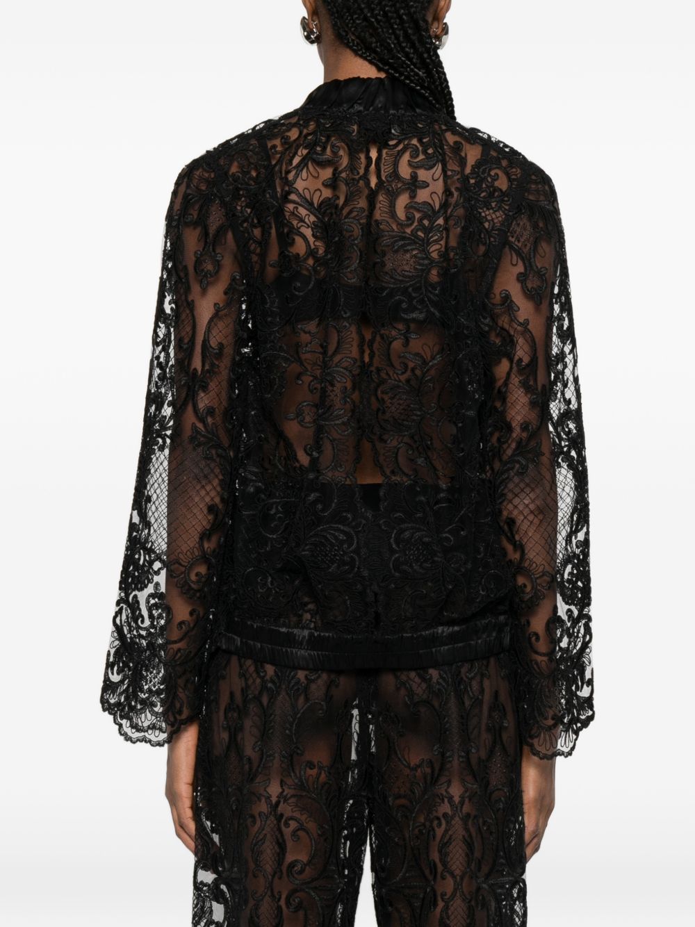 Giacca in pizzo con zip in nero Maurizio - donna 