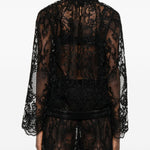 Giacca in pizzo con zip in nero Maurizio - donna 