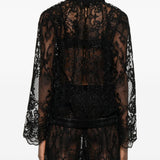 Giacca in pizzo con zip in nero Maurizio - donna 