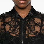 Giacca in pizzo con zip in nero Maurizio - donna 