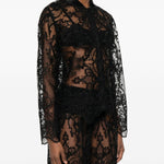 Giacca in pizzo con zip in nero Maurizio - donna 