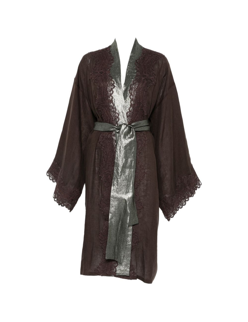 Kimono in pizzo in marrone Maurizio - donna 