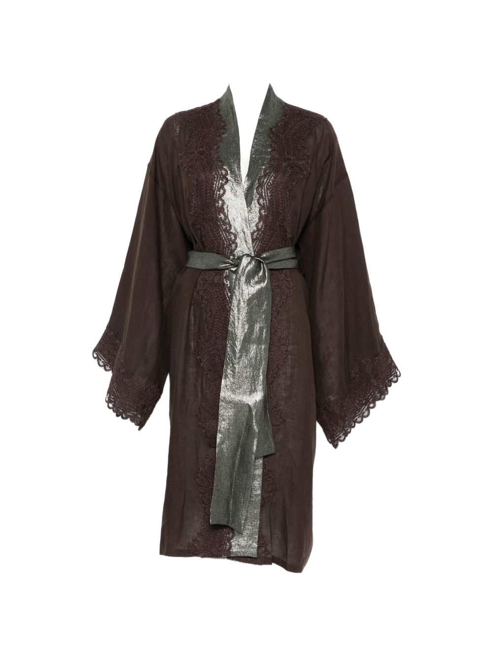 Kimono in pizzo in marrone Maurizio - donna 