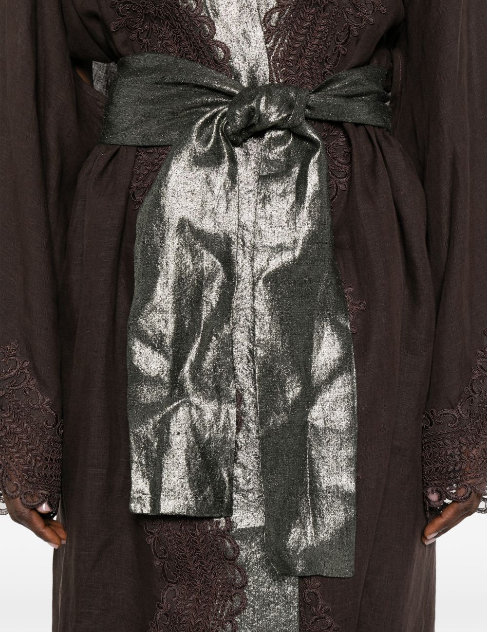 Kimono in pizzo in marrone Maurizio - donna 